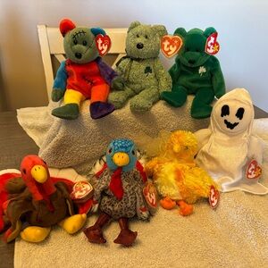 Ty Beanie Babies Plush Toy Collection - Red, Green, Yellow